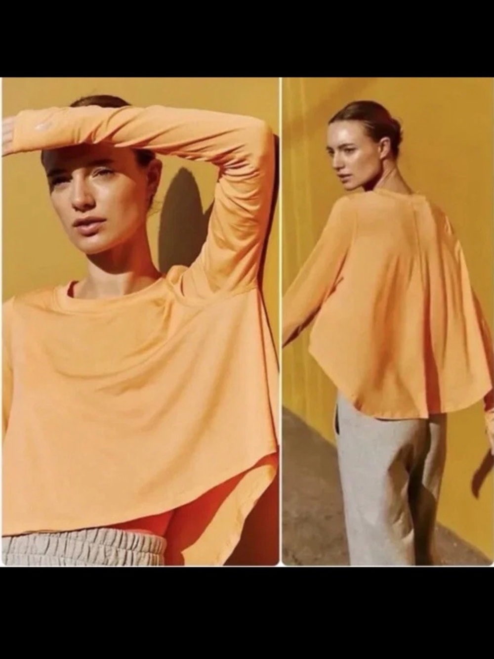 FP Movement Free People Cadence Women's Orange Layered Long-Sleeve Top XS